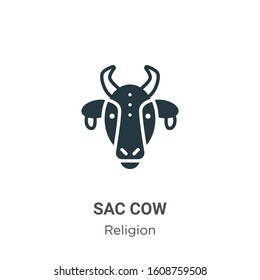 Sacred cow glyph icon vector on white background. Flat vector sacred cow icon symbol sign from modern religion collection for mobile concept and web apps design.