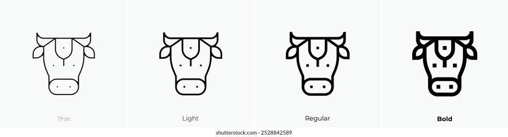 sacred cow icon. Thin, Light Regular And Bold style design isolated on white background