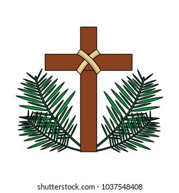 Sacred Cross Religious Frond Branches Vector Stock Vector (Royalty Free ...