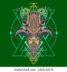 sacred display layouts design with machine dog as modeling and using pop art coloring