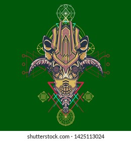 sacred display layouts design with machine dog as modeling and using pop art coloring