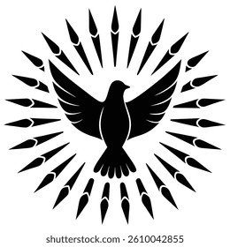 Sacred Dove in Fiery Descent