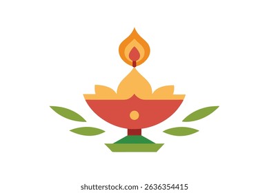 sacred earthen lamp with temple inspired flower fr.eps