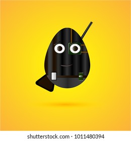 
Sacred egg character on a yellow background