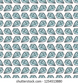 Sacred Esoteric Quartz Crystal Magic. Hand Drawn Seamless Vector Pattern. Precious Stone Energy Print. Earth Energy Consciousness Symbols. Spiritual Concept Gemstone Meditation Healing. Turquoise Blue