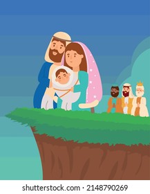 sacred family and three wise kings cartoon