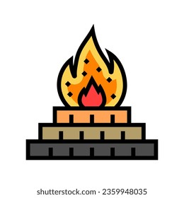 sacred fire agni color icon vector. sacred fire agni sign. isolated symbol illustration