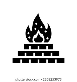 sacred fire agni glyph icon vector. sacred fire agni sign. isolated symbol illustration