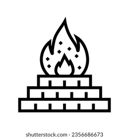 sacred fire agni line icon vector. sacred fire agni sign. isolated contour symbol black illustration