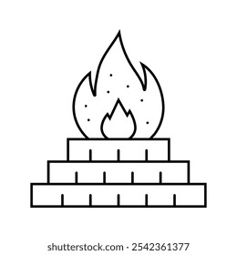 sacred fire agni line icon vector. sacred fire agni sign. isolated contour symbol black illustration