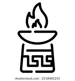 Heiliges Feuer-Symbol für Web, App, Infografik usw.