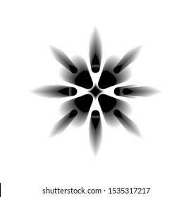 sacred flower, Celtic like style linear star with circle symbol, isolated