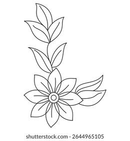 Sacred flower energy mandala coloring book page