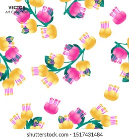 Sacred Garlic Pear Flower Seamless pattern, Vector illustration design element