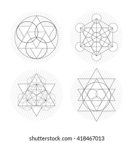 Sacred geametry symbol set. Vector illustration.