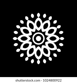 Sacred geometric mandala modification with floral ancient mystical decorative isolated in black background. 