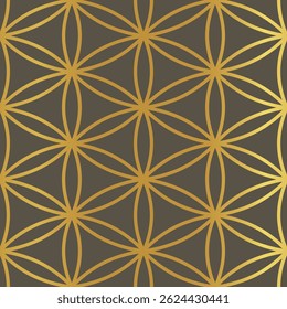 Patrón geométrico sagrado sin fisuras de la Flor de la Vida. Patrón floral adecuado para la ropa, textiles, papel de regalo, fondos, Fondos de pantalla.