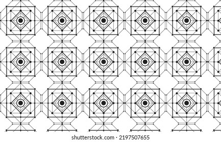 Sacred Geometric Seamless Pattern vector illustration
