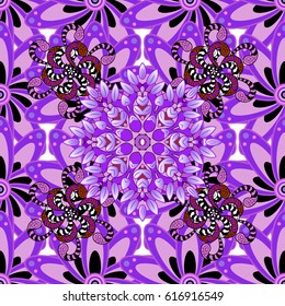 Sacred geometric vector symbol with many petals flower. Colored mandala logo on colorful background.