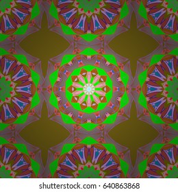 Sacred geometric vector symbol with many petals flower. Colored mandala logo on a white background.
