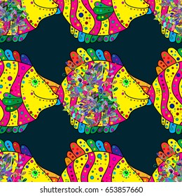 Sacred geometric vector symbol with many petals flower. Colored mandala logo on background.