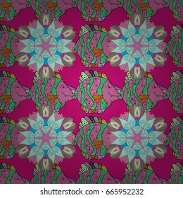 Sacred geometric vector symbol with many petals flower. Colored mandala logo on background.