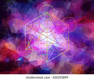 Sacred geometry abstract background. Alchemy, religion, philosophy, spirituality, hipster symbols and elements. Good design for textile t-shirt print, flyer and poster background. Vector illustration 