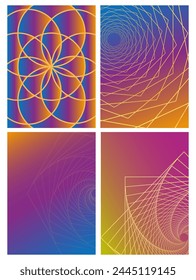 Sacred geometry, abstract background with lines. Art design spiral. Vector drawing