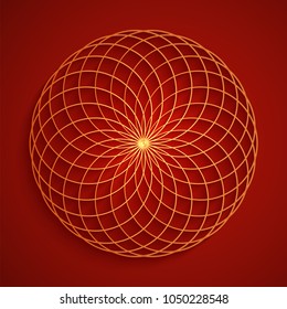 Sacred geometry, abstract flower background. Vector digital graphic design.
