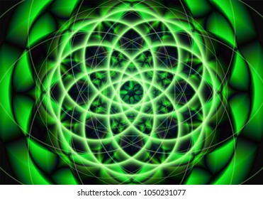 Sacred geometry, abstract flower background. Vector digital graphic design.