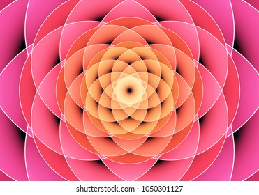 Sacred geometry, abstract flower background. Vector digital graphic design.