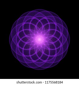 Sacred geometry, abstract flower background. Vector digital graphic design