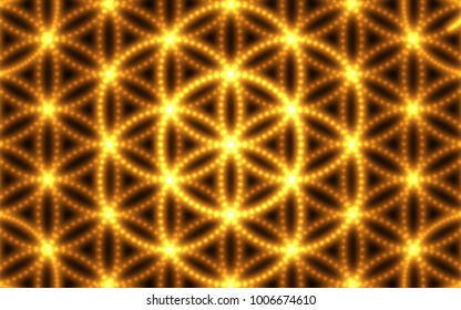 Sacred geometry, abstract glowing background. Vector Digital graphic for brochure, website, flyer, print, poster, other design