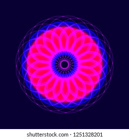 Sacred geometry. Abstract glowing background. Vector graphic