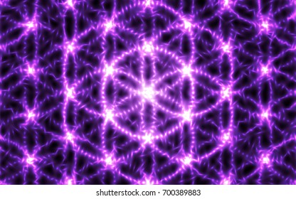 Sacred geometry. Abstract glowing background. Vector graphic