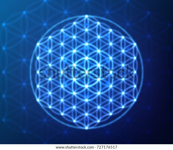 Sacred Geometry Abstract Glowing Background Vector Stock Vector ...