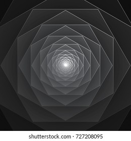 Sacred geometry. Abstract glowing hexagon. Vector graphic.