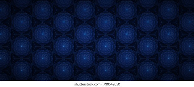 Sacred geometry. Abstract glowing hexagon. Vector graphic.