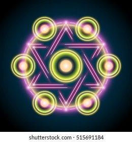 Sacred geometry abstract vector illustration.