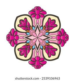  Página do livro de colorir de cor de mandala de cor adulta da geometria sagrada. Fácil Mandala colorir páginas do livro para adultos para relaxar, experiências dar alívio. Arquivo de vetor redimensionável