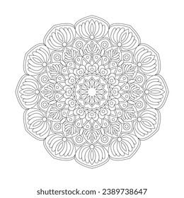 Sacred Geometry Adult mandala coloring book page for kdp book interior. Peaceful Petals, Ability to Relax, Brain Experiences, Harmonious Haven, Peaceful Portraits, Blossoming Beauty mandala design.