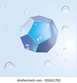 Sacred geometry - alchemy - platonic solids - water - stock vector
