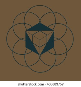 Sacred geometry. Alchemy, religion, philosophy, spirituality, hipster symbols and elements