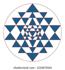 Sacred geometry and alchemy symbol Sri Yantra, Indian powerful symbol