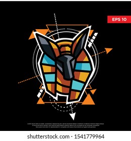 sacred geometry anubis. modern logo, illustration template
