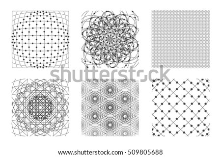 Sacred geometry background set. 6 in 1.  Cosmic, universe, big bang, alchemy, religion, philosophy, astrology, science, physics, chemistry and spirituality themes. Matter, space, time.