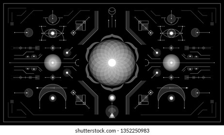 Sacred Geometry Background. Vector illustration