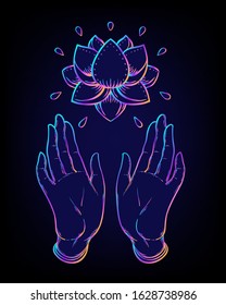 Sacred Geometry and Boo symbol set. Ayurveda sign of harmony and balance. Tattoo design, yoga logo. poster, t-shirt textile. Astrology, esoteric, religion.