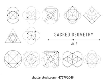 Sacred Geometry Bundle. Vector Illustration