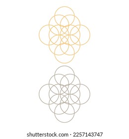 Sacred Geometry Circles Sign, Symbol, Logo isolated on White